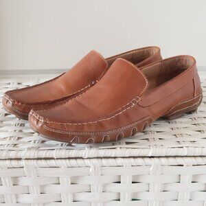 ALDO Men’s Light Brown Leather Driving Loafers Slip-On Casual Shoes Moccasins 12